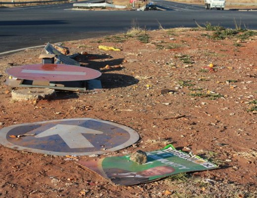Colonel Selvan Moonsamy, Westonaria Police station commander said whenever they visit the intersection, they find road signs lying on the side of the road or debris from previous crashes.