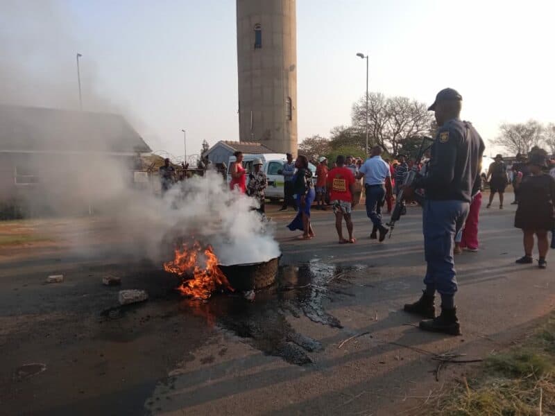 Dan Tloome residents protested after being left without water for more than three weeks.