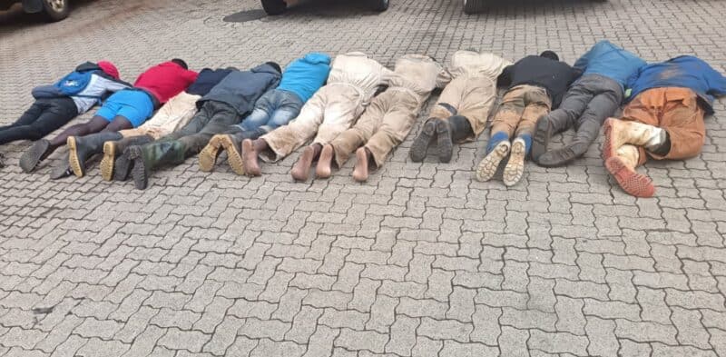 Firearms, ammunition and suspected mercury were recovered during a mine security operation, with ballistic tests planned to determine links to other serious crimes.