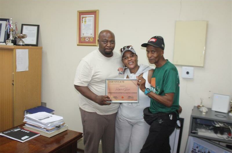 During a recent Mohlakeng Athletics Club training camp, the Randfontein Herald was honoured with a certificate of appreciation.