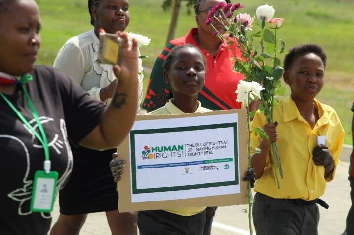 Primary school learners took centre stage at Umphakathi Mall during the Human Rights Day commemoration.