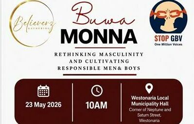 The Believers Gathering NPC is calling on men and boys to attend the event, where discussions on responsible masculinity, mentorship, and community-building will take centre stage.