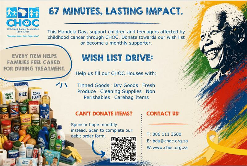 From donations to volunteering, South Africans are encouraged to provide much-needed support to children, teenagers and families during their cancer journey.