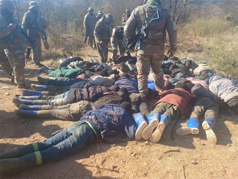 The large-scale operation resulted in multiple arrests, the seizure of suspected illegal mining equipment and ammunition, with investigations still under way.