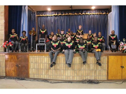 THE school's percussion band doing what they know best on stage at the NG Church Kempton Park.