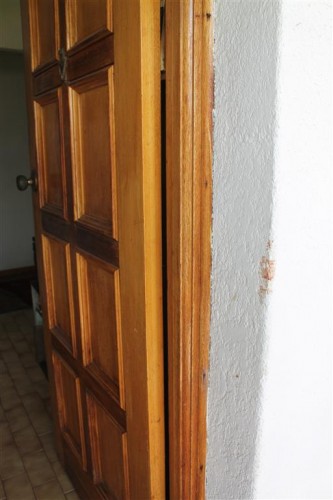 BLOOD stains on the wall.