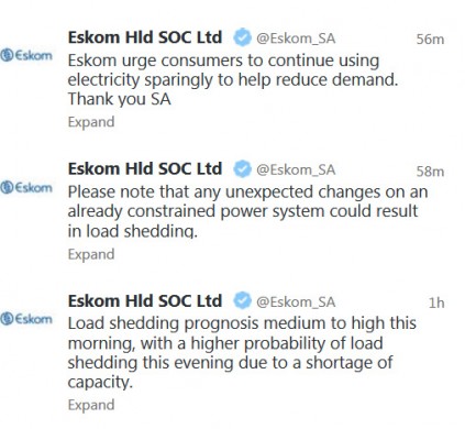 eskom tweets