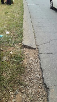 THE broken curb that made Jones jr loose his balance