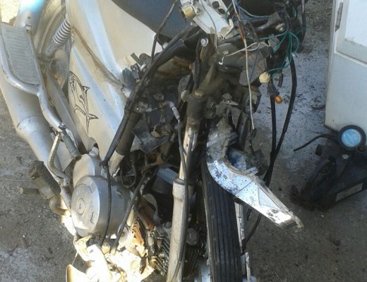 VILJOEN se motorfiets na die ongeluk