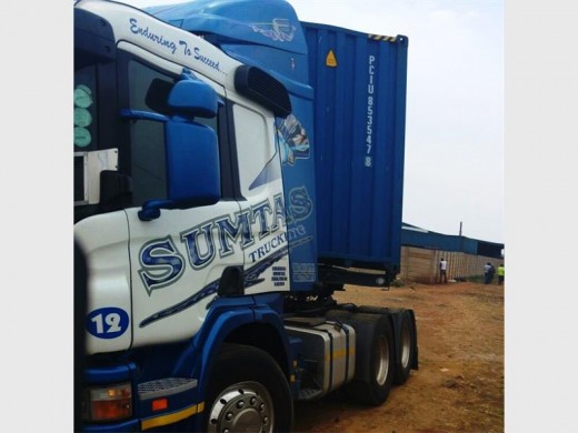 THE hijacked Scania horse and trailer. Photograph: EMPD
