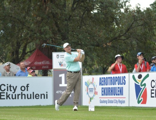 Ernie Els takes a big swing at the Glendower Golf Club at the start of this year’s edition of the 105th SA Open Championship tournament.