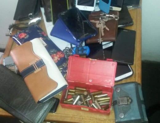 Some of the stolen goods found in possession of the suspects. Photograph: SAPS