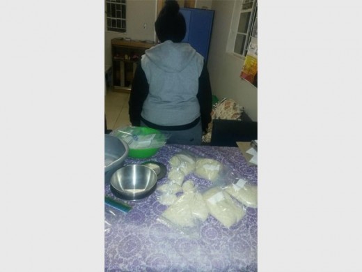 FEMALE suspect arrested for possession of drugs. (Photograph: Norkem Park SAPS)