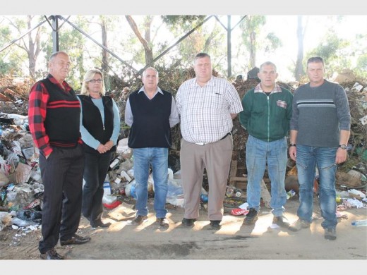 WILLIE Bezuidenhout, Tracey Butler, Andrè du Plessis, Jaco Terblanche, Danie Putter and Dawie Venter at the Highveld Transfer Station.