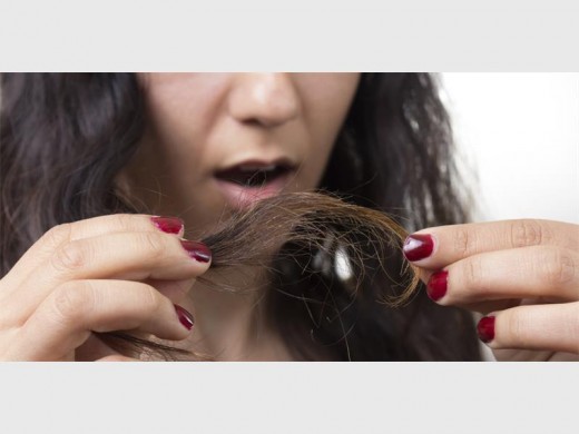 Splitting ends of hair.