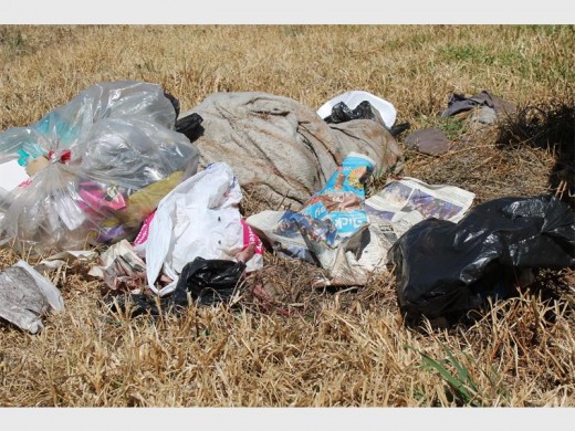 A resident living in the house next to this open veld made the grisly discovery of a dead, new-born baby.
