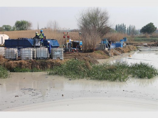 CLEAN-UP operations continue to remove thousands of litres of oil spilled into the Swartspruit after a fire in Isando on September 8. See story on page 2.