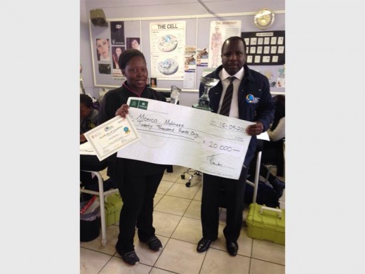 MAKHAZA is seen here with Kempton Park campus manager Wellington Mudau.