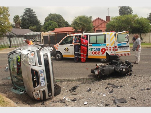 THE scene of the accident on the corner of De Wiekus Road and Drakensberg Avenue.