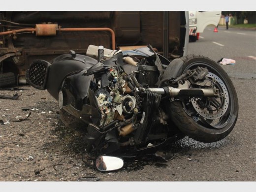 JAN Venter's motorcycle moments after impact on the scene on March 23 on De Wiekus Road.