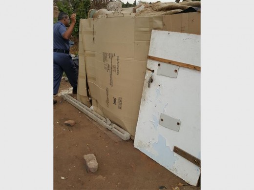 ABOUT eight shacks had already been erected on Plot 27 on Dann Road, Glen Marais. Photograph: Jaco Terblanche