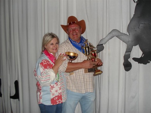 YOUNG bird champion, Gawie Botha (Dove's Nest Guest House), with his wife Marie,