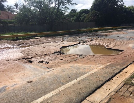 WATER will be pumped out of the whole to locate the damage to the pipe. Photograph: Tracey Lourenco