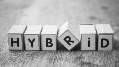 closeup of wooden word on wooden table background concept - Hy