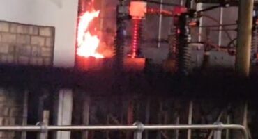 Fire at the Isando Substation on June 13, 2025.