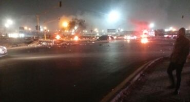 Some roads in Thembisa have been blocked as residents take to the streets in a service delivery protest over recent electricity tariff hikes. Photo: Floyd Mathebula