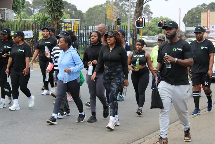 Community and stakeholders come together to ensure a success of the GBV fun walk and educate and great a safe space for one another.