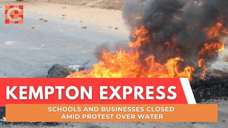 Ebony Park protest. According to residents, water in the area is being supplied on a strict schedule, leaving households struggling to meet their basic needs.