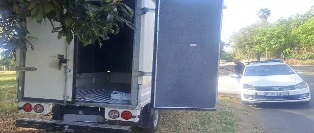 It is alleged that the motor vehicle was hijacked in Kempton Park with a load of cargo (clothes). The driver was dropped off at Kwartel Road and the white Kia bakkie was abandoned on Opstal Street, Kempton Park West.