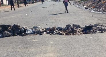 Protestors have since blocked Republic Road, a major route that connects Ivory Park, Ebony Park, Kaalfontein, and Clayville. Photo: Floyd Mathebula.