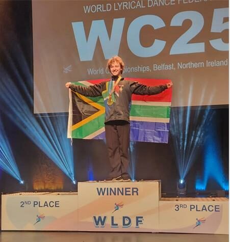 Zuan Scheepers raise the South African flag higher at the World Lyrical Dance Federation’s World’s Dance Competition.