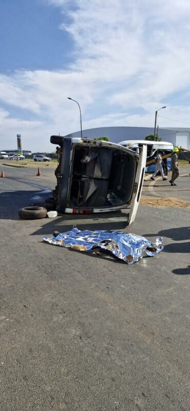 One person was killed and thirteen others injured in a collision involving two minibus taxis at the intersection of the R23 and 1st Road in Bredell early on Tuesday morning.