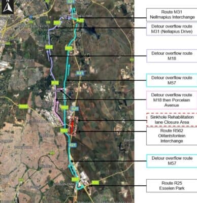Motorists are encouraged to use alternative routes, including the M57 and M18, during the rehabilitation period.