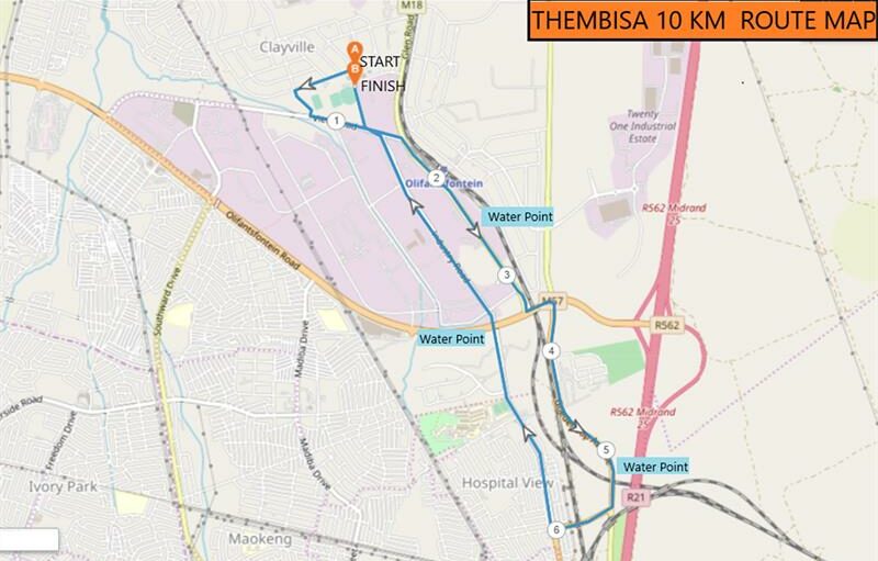 All race distances for the 2025 Thembisa Mile and 10km road race will start on Peace Street, near the Olifantsfontein Clinic and Library.