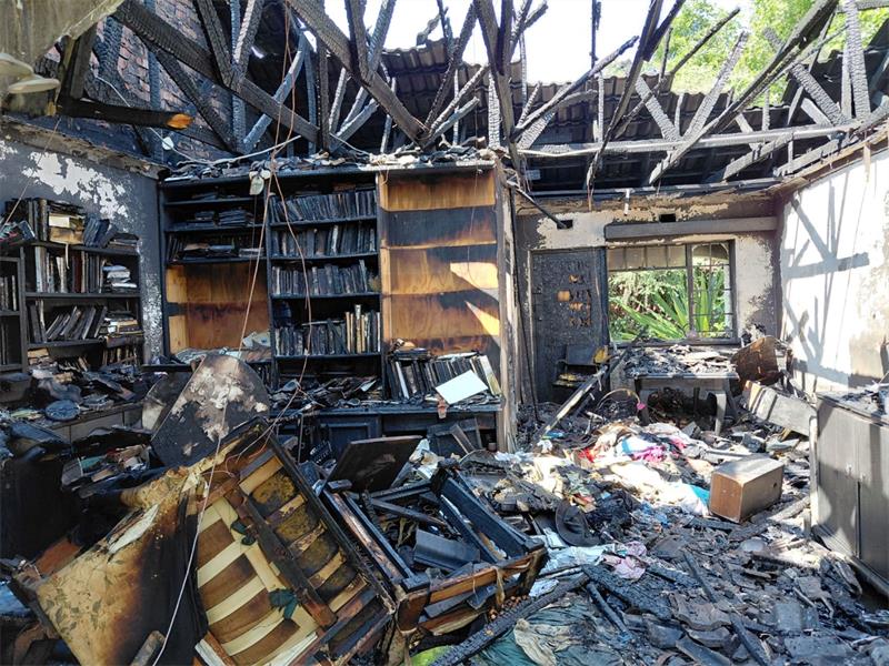 An elderly woman was found dead after a fire gutted her home in Allen Grove, Kempton Park, as firefighters battled to contain the blaze.