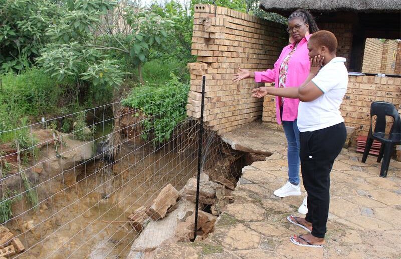 Winnie Mojela and fellow residents of Condere Estate, Terenure, face ongoing property damage and safety risks from an unfinished municipal stormwater project.
