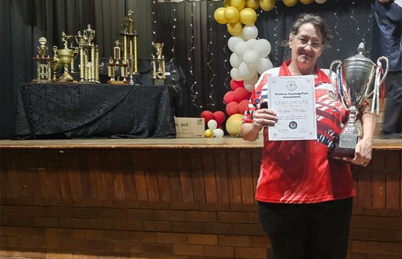 After 46 years in competitive pool, Kempton Park’s Wilma Matthee has earned another top accolade, proving age is no barrier as she continues to dominate the table.