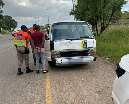 EMPD officers stopped a fully loaded minibus taxi on the R21 and arrested the driver after a breathalyser test revealed excessive alcohol levels.