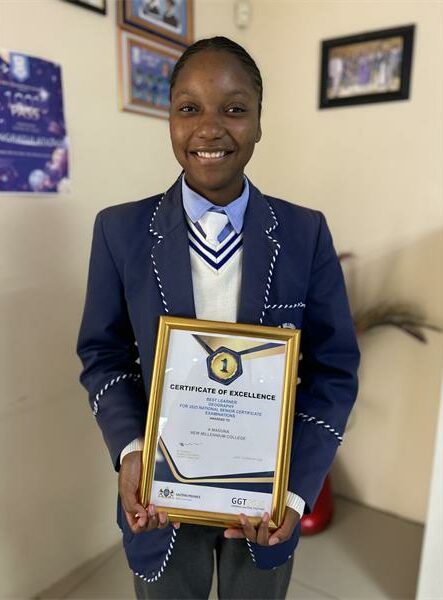 Athini Maduna earned four distinctions and topped geography in Ekurhuleni North District.