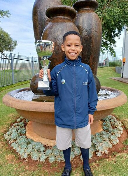 The grade 3 learner showcased remarkable composure and skill on the course , finishing with an impressive score of 35 his new personal best.