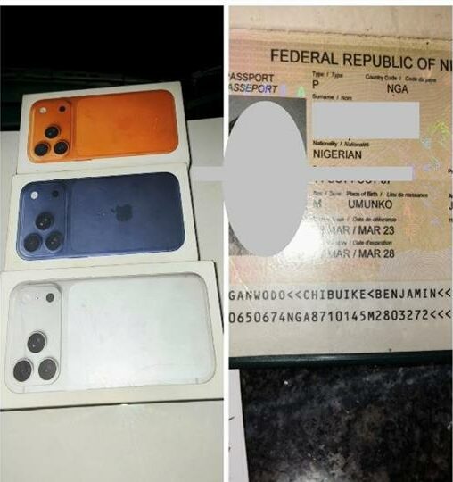The suspect was found in possession of three expensive phones with no documentation to support ownership.