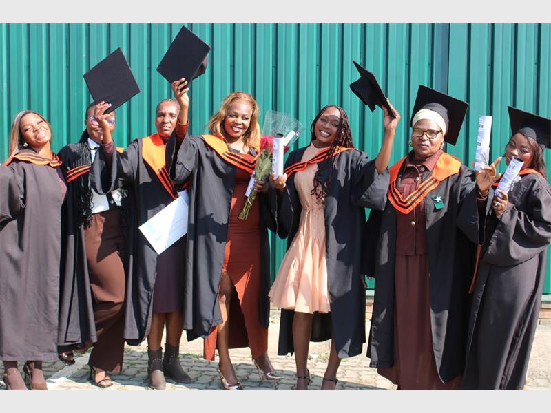 Among the predominantly female group of graduates was 21-year-old Hlompho Motloutsi, the only male student in the class.