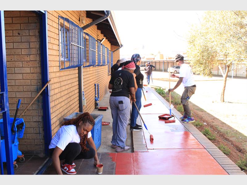 School walkway gets a revamp during Mandela day.