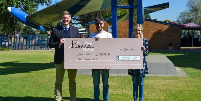 Laerskool Impala won the pigeon race campaign from Harvest Place and the winning class was Grade 1/9 received a prize.