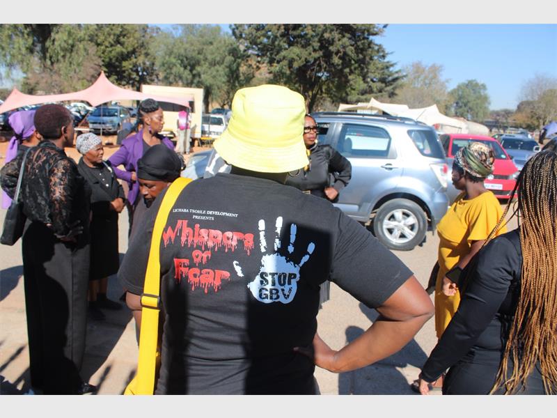 Community members gathered outside the Thembisa Magistrate’s Court in support of the mother of a 14-year-old girl who was allegedly raped by a 66-year-old family friend.