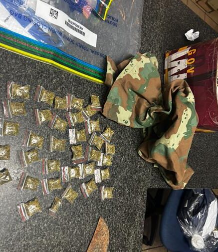 During the operation, members recovered dagga with an estimated street value of R680, as well as R135 in cash, which is believed to be proceeds from the suspected drug dealing.